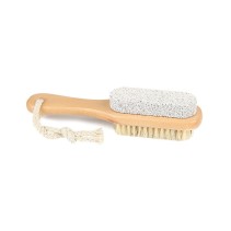Wooden foot cleaning brush with pumice stone