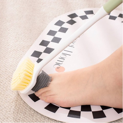 Green and white PP foot cleaning brush