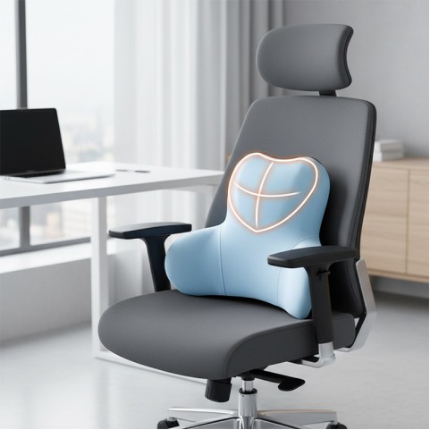 Blue adjustable lumbar cushion