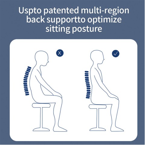 High-density lumbar support cushion for office chairs