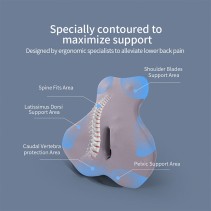 High-density lumbar support cushion for office chairs