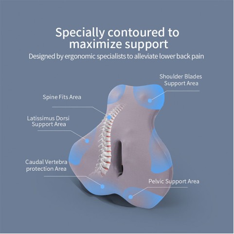 High-density lumbar support cushion for office chairs