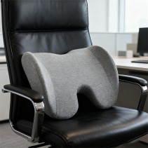 Grey memory foam lumbar cushion