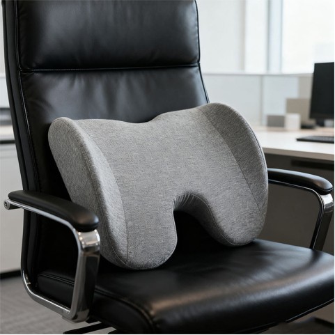 Grey memory foam lumbar cushion