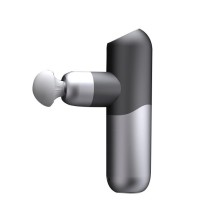 Silver-gray portable deep-tissue massage gun