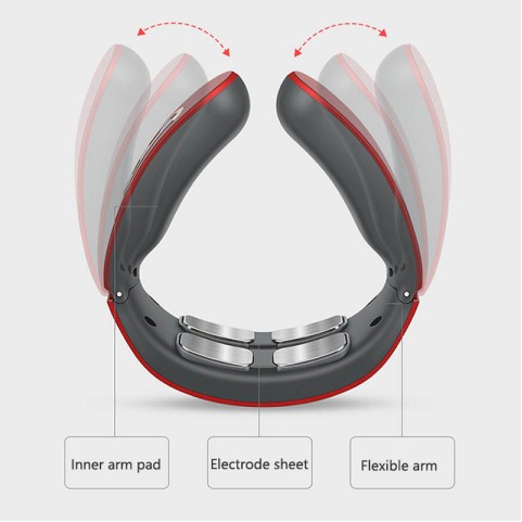 Red and Black Cordless Electric Neck Massager