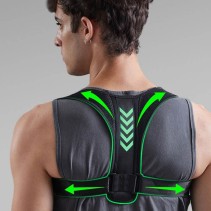 Black upright breathable neoprene posture corrector