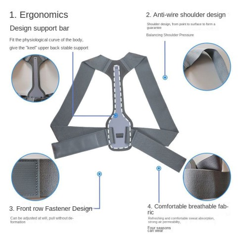 Breathable Adjustable Elastic Posture Corrector for Hunchback