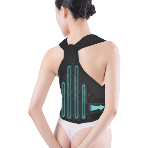 Black supportive posture correction belt