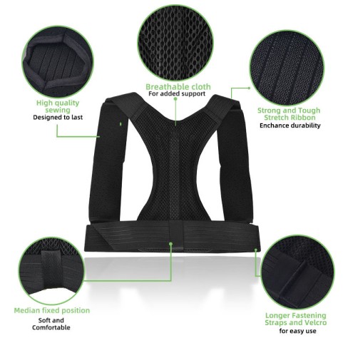 Adjustable Portable Posture Corrector with Electronic Sensor