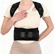 Black comfortable and adjustable posture corrector
