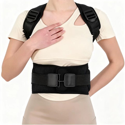 Black comfortable and adjustable posture corrector