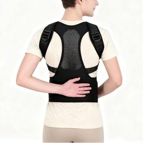 Black comfortable and adjustable posture corrector