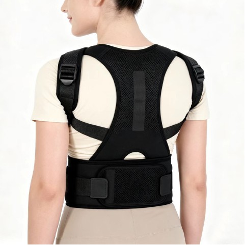 Black comfortable and adjustable posture corrector