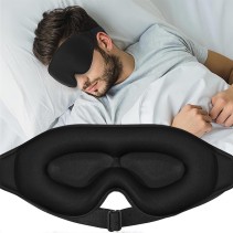 Solid-color blackout sleep mask for side sleepers