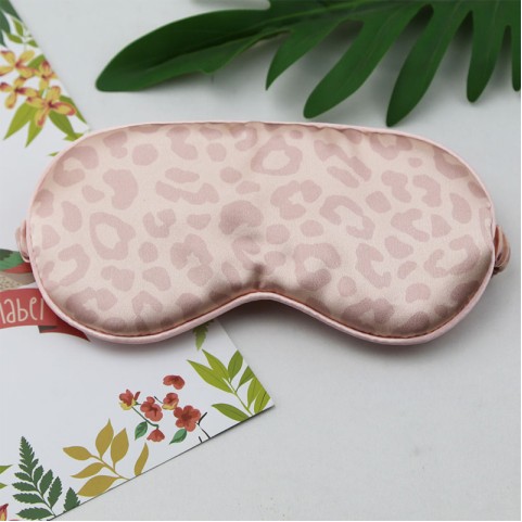 Satin leopard-print eye mask