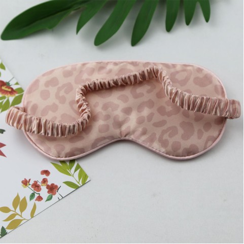 Satin leopard-print eye mask