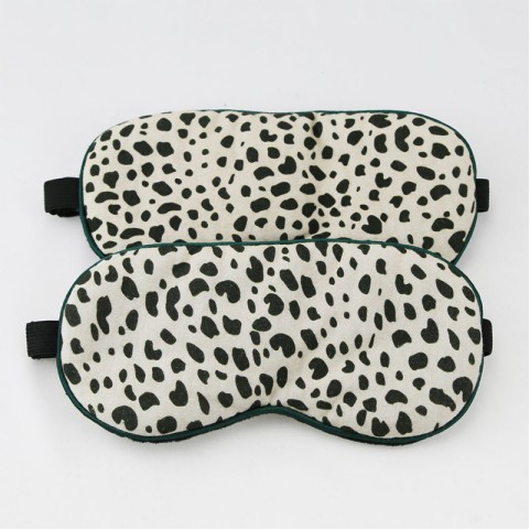 Satin leopard-print eye mask