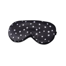 Satin Blackout Sleep Mask with Five-Pointed Star Print