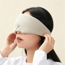 Beige blackout sleep mask