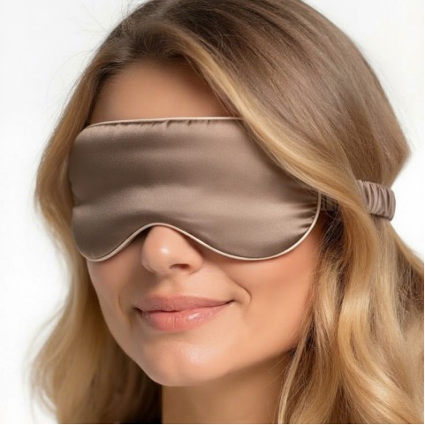Brown satin sleep mask